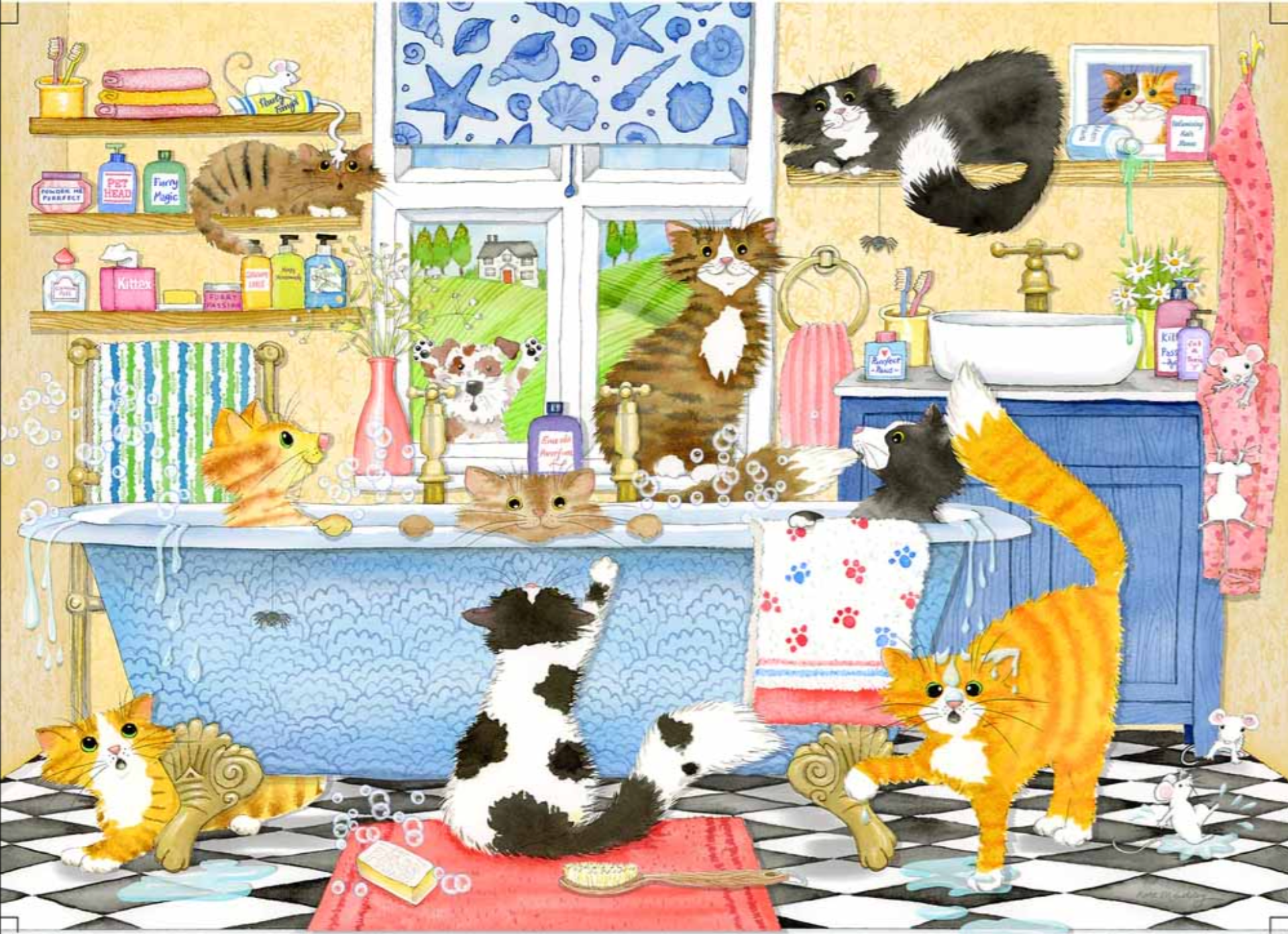 Catastrophe Cottage: Cats in the Bathroom | 500 Piece Puzzle