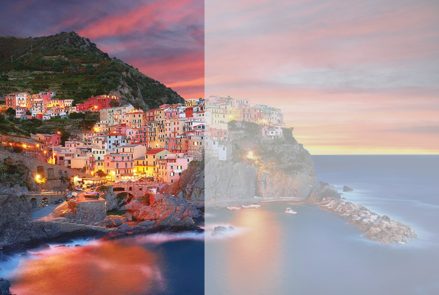 Dusk In Manarola: Left Side | 500 Piece Puzzle