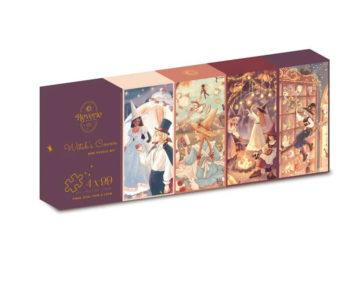 Witch's Coven | 4 x 99 Piece Mini Puzzle Set