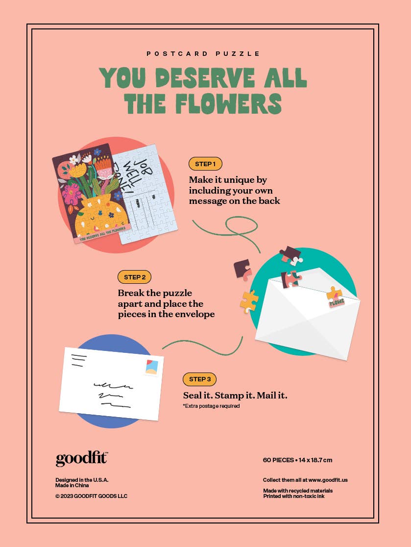 You Deserve All the Flowers | Postcard Puzzle